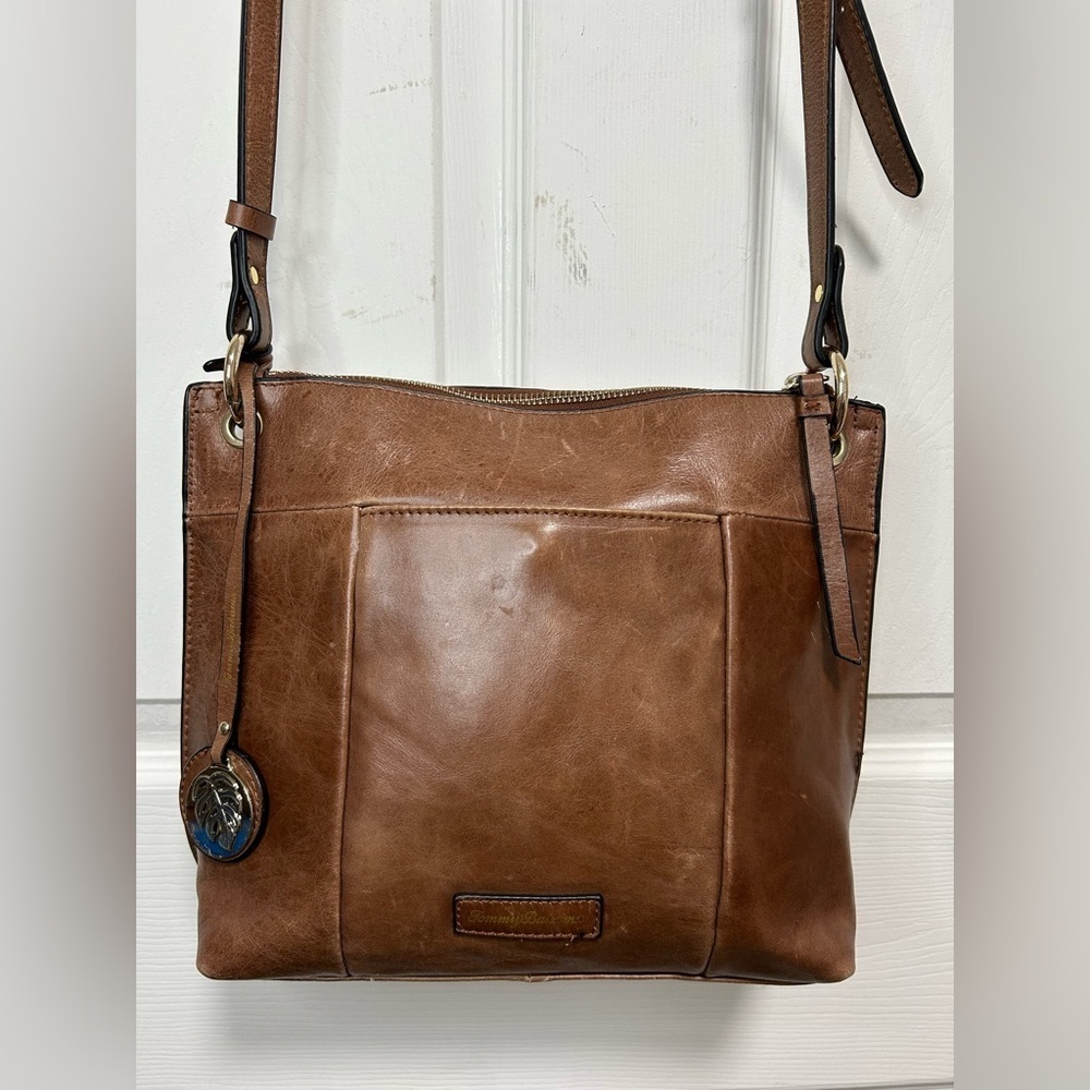 Tommy Bahama Brown Leather Crossbody Bag